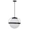 Nuvo Lakeshore 1-Light Medium Pendant Matte Black & Natural Brass White Opal Glass 60/7774 - alternate 2